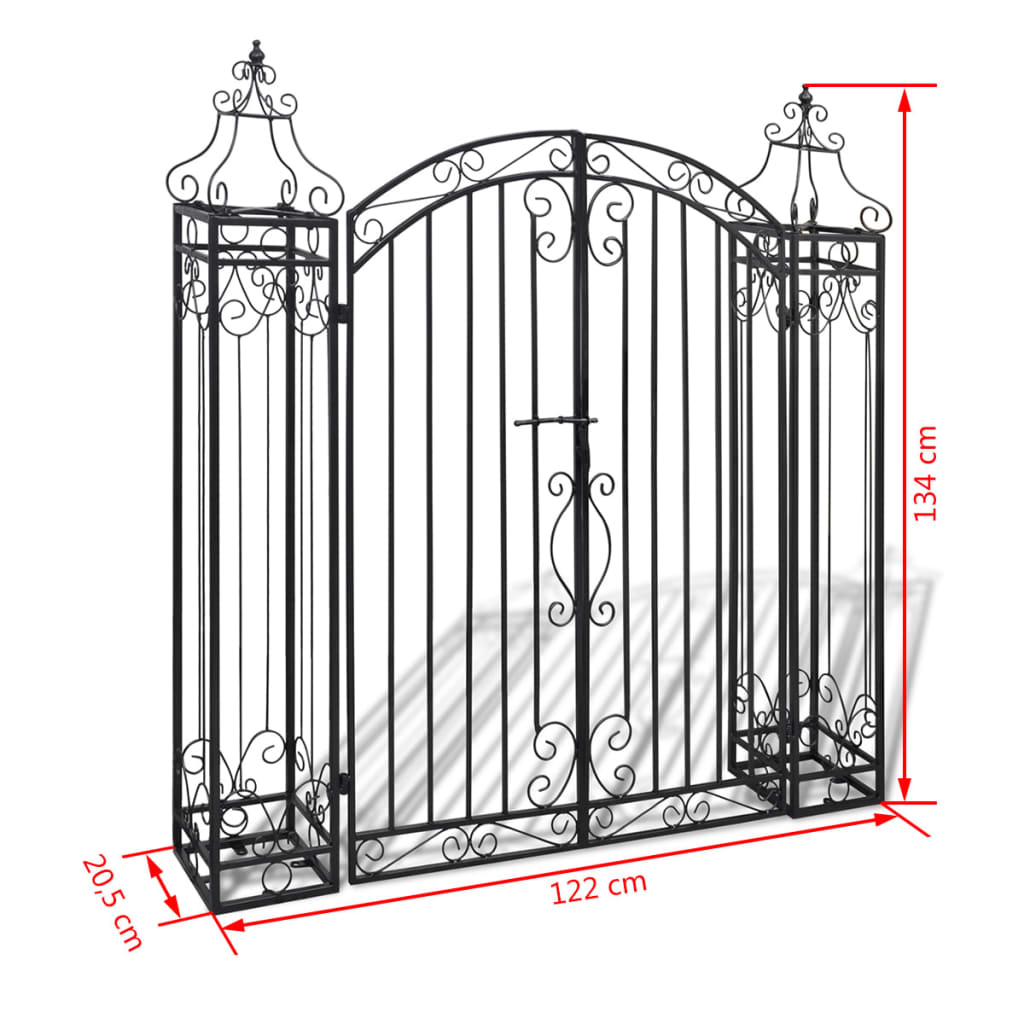 Zierendes Gartentor Schmiedeeisen 122×20,5×134 cm
