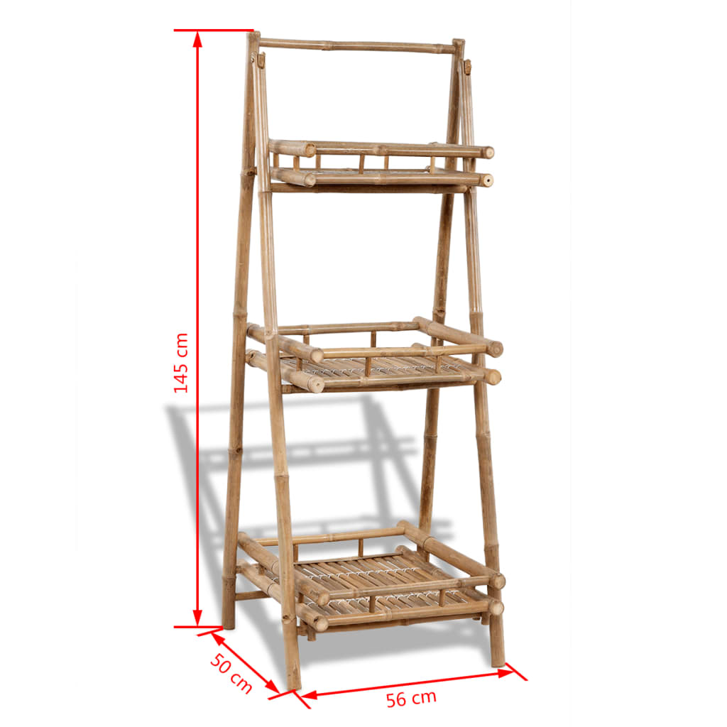 Pflanzenständer 3 Ablagen Bambus