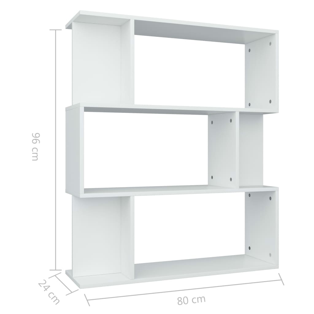 Bücherregal/Raumteiler Weiß 80x24x96 cm Holzwerkstoff