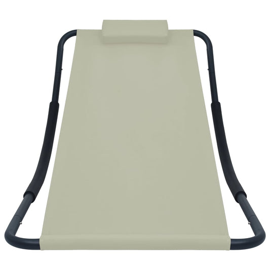 Gartenbett Cremeweiß 200 x 90 cm Stahl