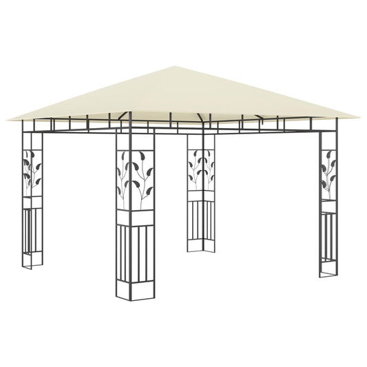 Pavillon mit Moskitonetz 3x3x2,73 m Creme 180 g/m²