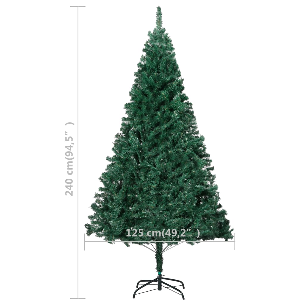Künstlicher Weihnachtsbaum mit Dicken Zweigen Grün 240 cm PVC