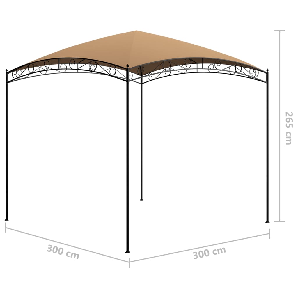 Pavillon 3x3x2,65 m Taupe 180 g/m²