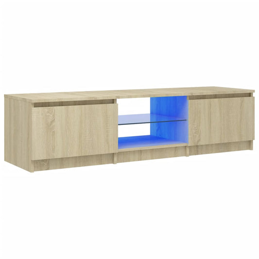 TV-Schrank mit LED-Leuchten Sonoma-Eiche 140x40x36 cm