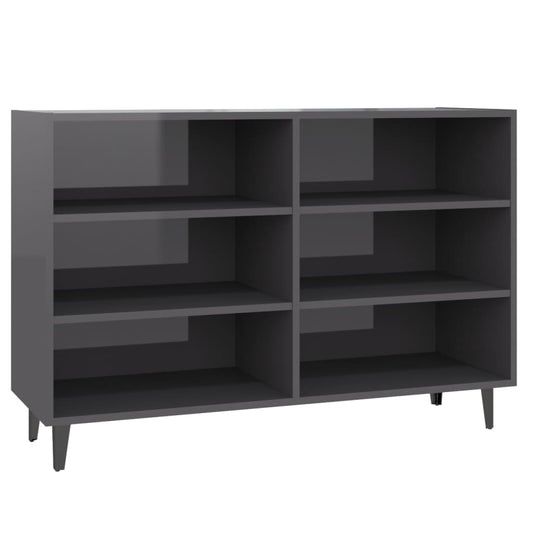 Sideboard Hochglanz-Grau 103,5x35x70 cm Holzwerkstoff