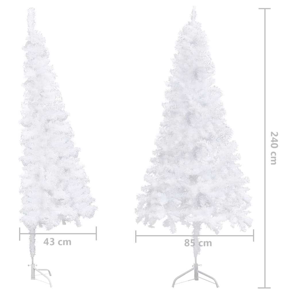 Künstlicher Eck-Weihnachtsbaum Weiß 240 cm PVC