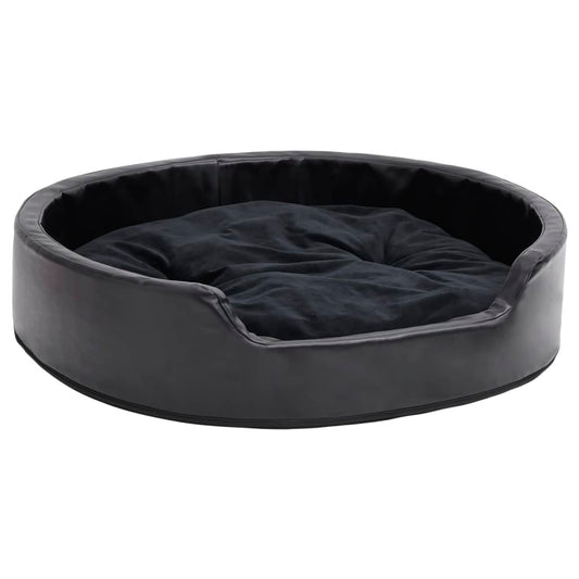 Hundebett Schwarz 79x70x19 cm Plüsch und Kunstleder