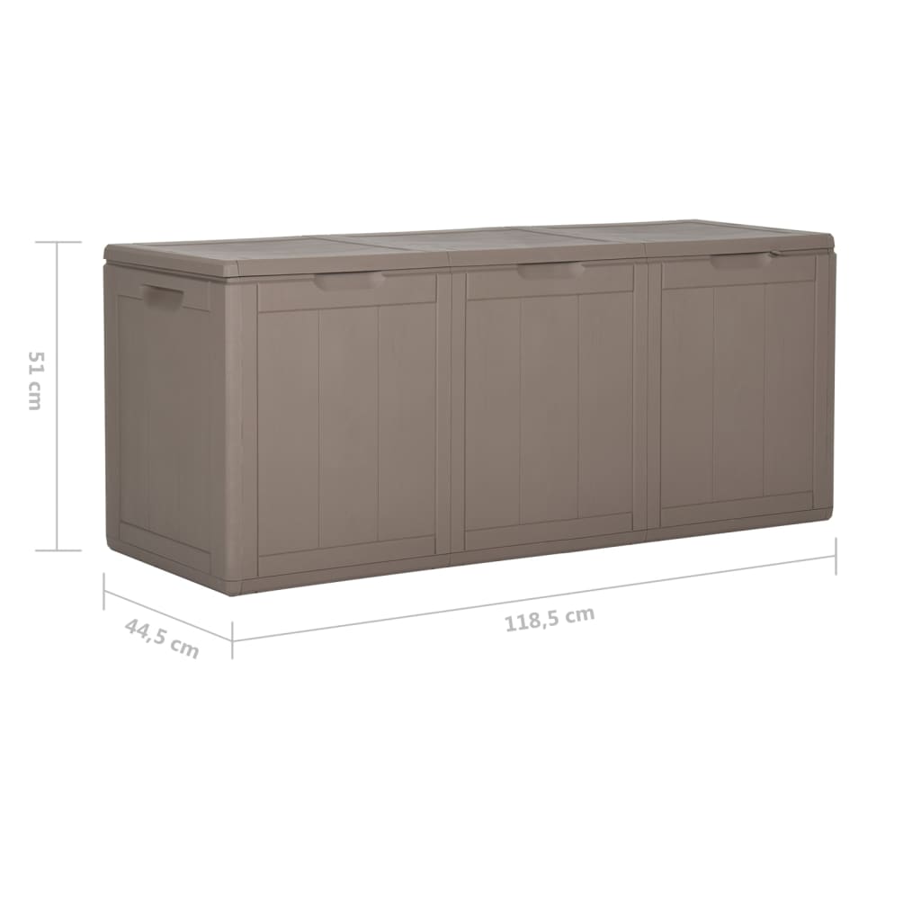 Garten-Aufbewahrungsbox 270 L Braun PP-Holzoptik