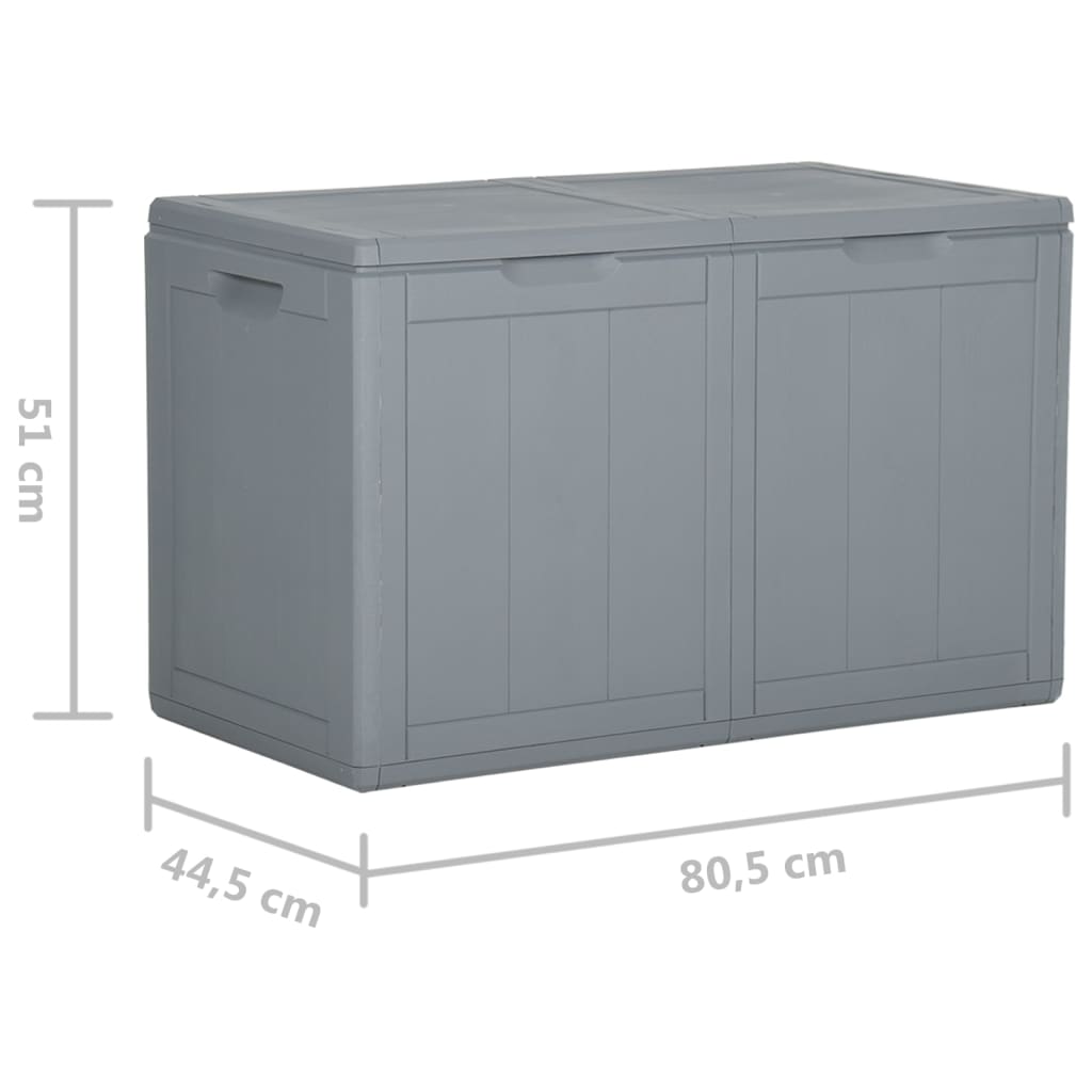 Garten-Aufbewahrungsbox 180 L Grau PP-Holzoptik