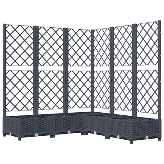 Pflanzkübel mit Spalier Blaugrau 120x120x121,5 cm PP