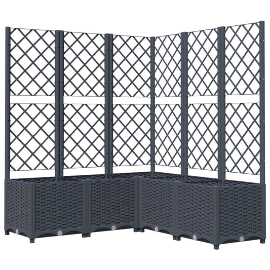 Pflanzkübel mit Rankgitter Blaugrau 120x120x136 cm PP