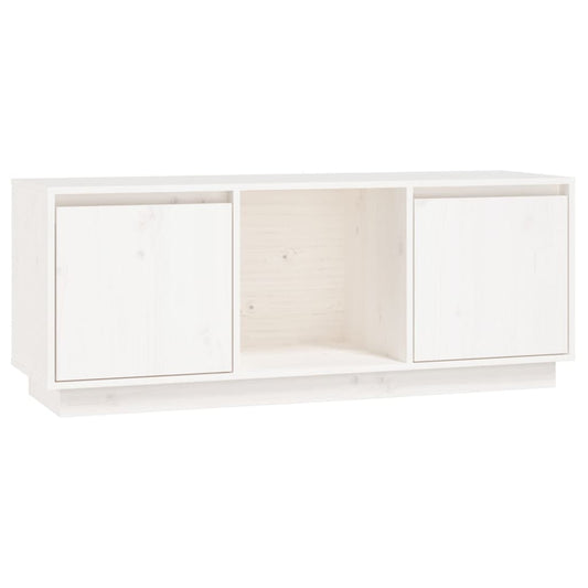 TV-Schrank Weiß 110,5x35x44 cm Massivholz Kiefer