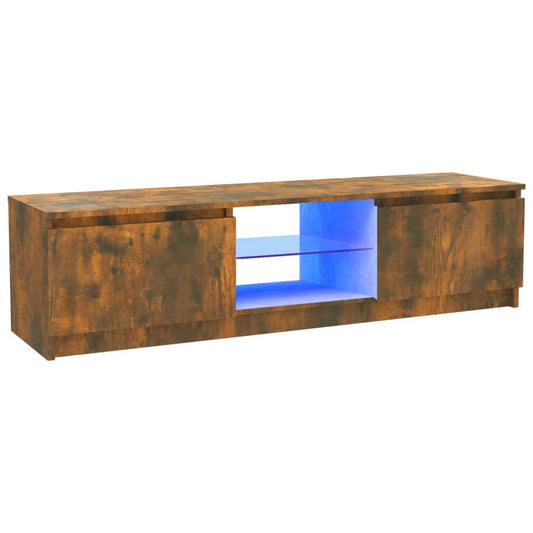 TV-Schrank mit LED-Leuchten Räuchereiche 120x30x36 cm