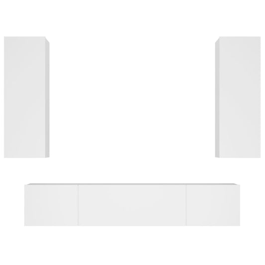 4-tlg. TV-Schrank-Set Weiß Holzwerkstoff