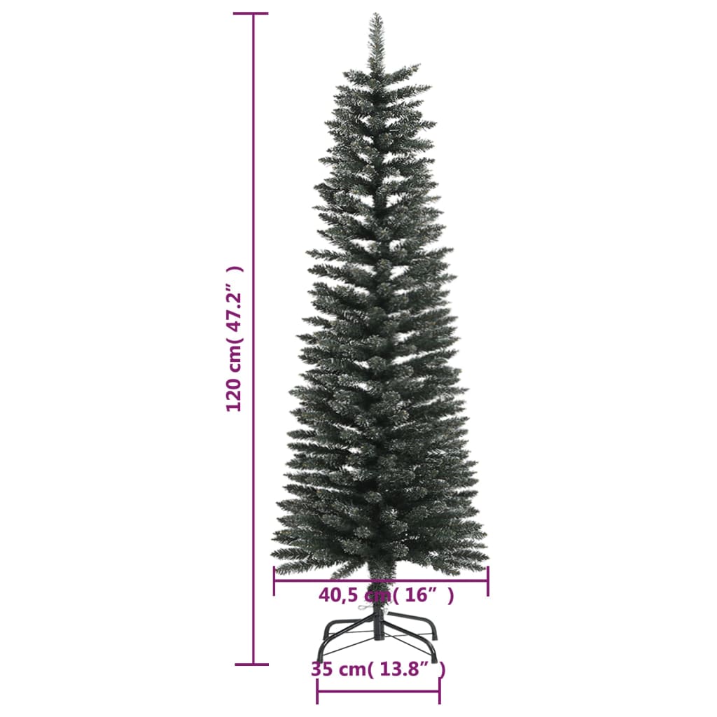 Künstlicher Weihnachtsbaum mit Ständer Schlank Grün 120 cm PVC