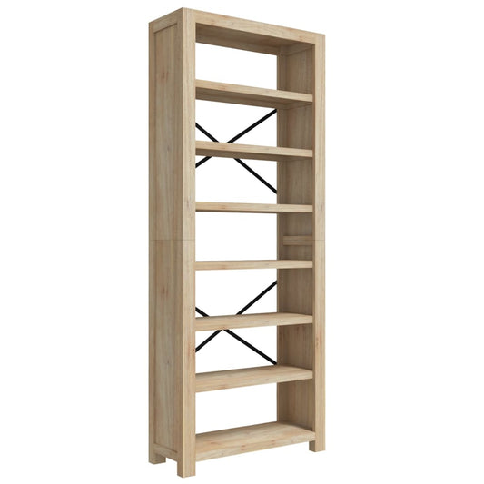 Bücherregal 7 Böden 80x30x200 cm Massivholz Akazie