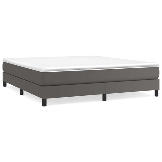 Boxspringbettgestell Grau 180x200 cm Kunstleder