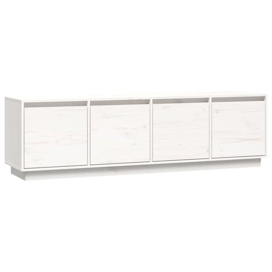 TV-Schrank Weiß 156x37x45 cm Massivholz Kiefer