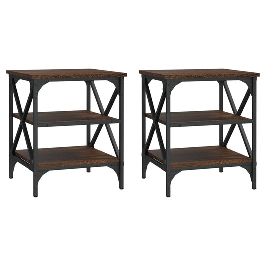 Beistelltische 2 Stk. Braun Eichen-Optik 40x42x50 cm