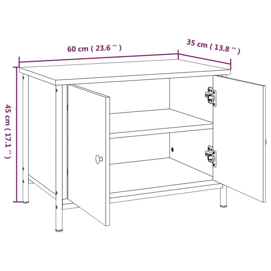 TV-Schrank mit Türen Sonoma-Eiche 60 x 35 x 45 cm Holzwerkstoff