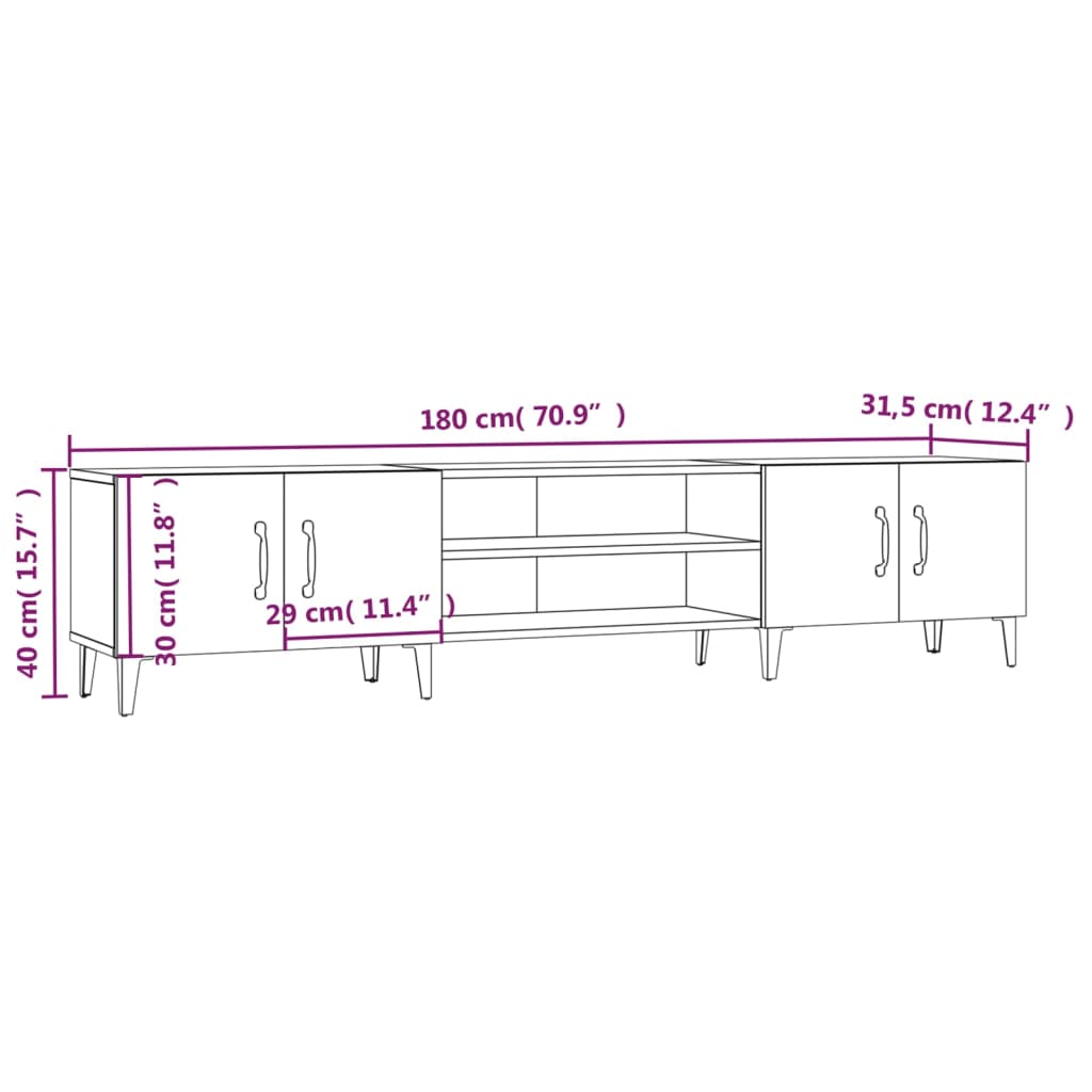 TV-Schrank Sonoma-Eiche 180 x 31,5 x 40 cm Holzwerkstoff