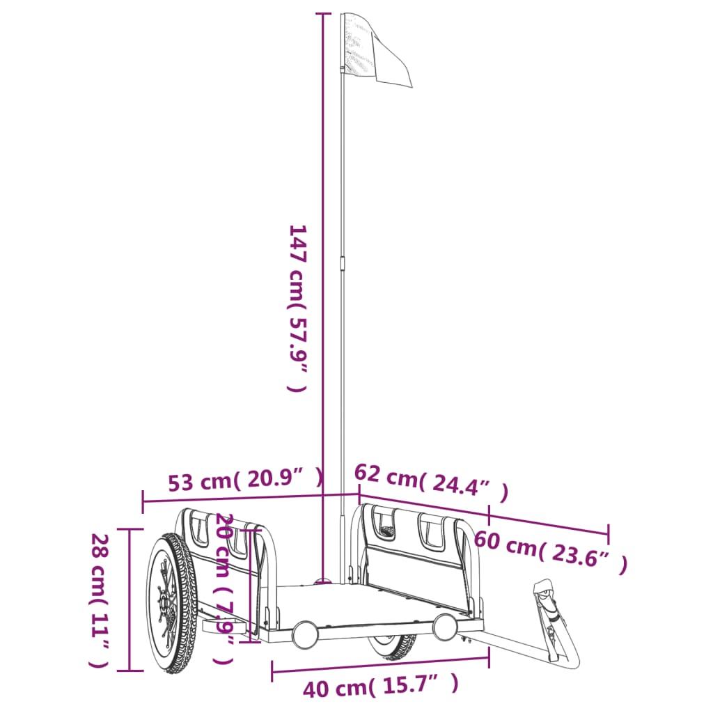 Fahrradanhänger Grün Oxford-Gewebe und Eisen