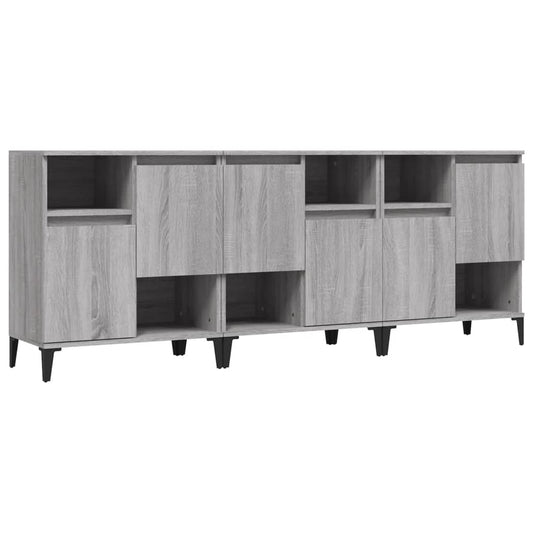 Sideboards 3 Stk. Grau Sonoma 60x35x70 cm Holzwerkstoff