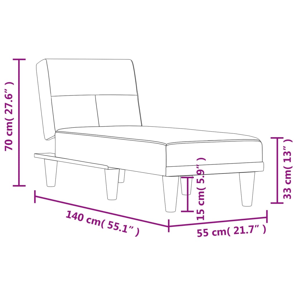 Chaiselongue Dunkelgrau Stoff