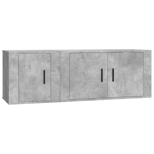 2-tlg. TV-Schrank-Set Betongrau Holzwerkstoff