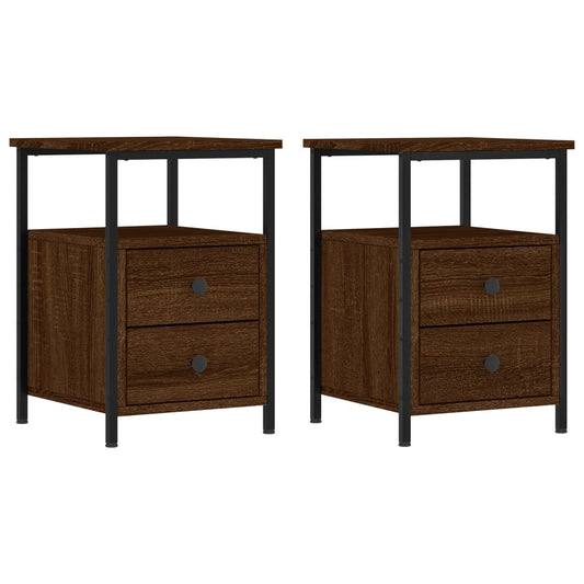 Nachttische 2 Stk Braun Eichen-Optik 34x35,5x50cm Holzwerkstoff