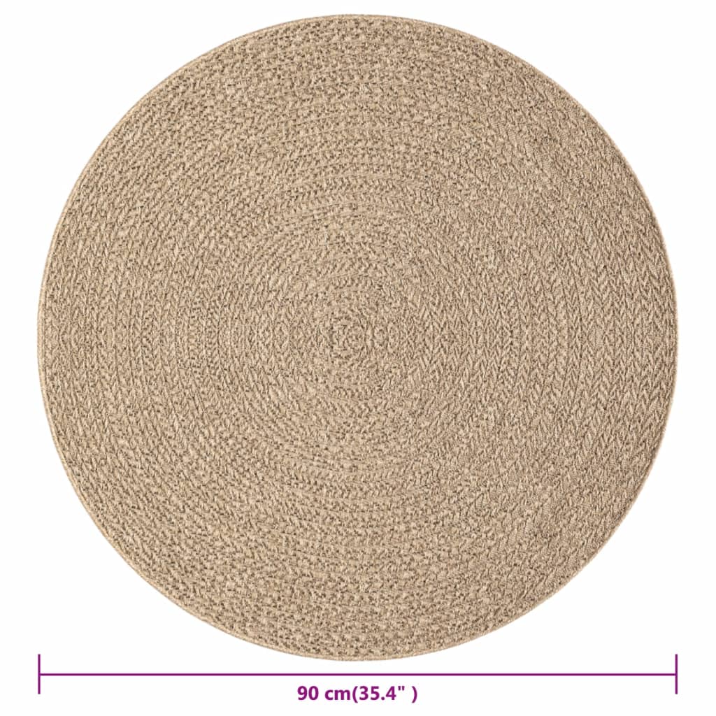 Teppich ZIZUR 90 cm Jute-Optik Indoor und Outdoor
