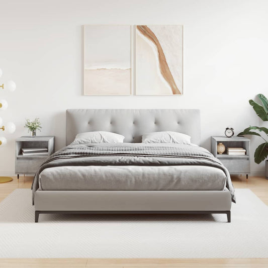 Nachttische 2 Stk. Betongrau 40x35x50 cm Holzwerkstoff