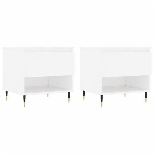 Couchtische 2 Stk. Weiß 50x46x50 cm Holzwerkstoff