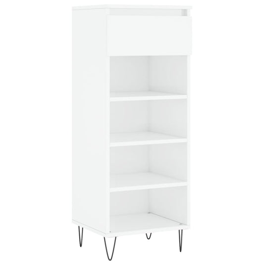 Schuhschrank Hochglanz-Weiß 40x36x105 cm Holzwerkstoff