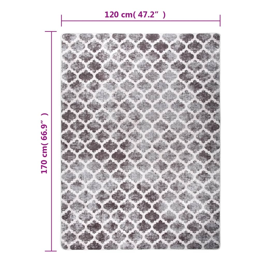 Teppich Waschbar Mehrfarbig 120x170 cm Rutschfest