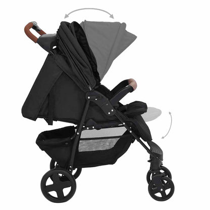 3-in-1 Kinderwagen Anthrazit Stahl