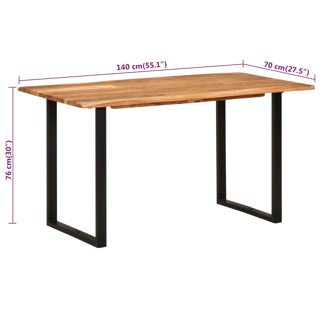 Esstisch 140×70×76 cm Akazie-Massivholz