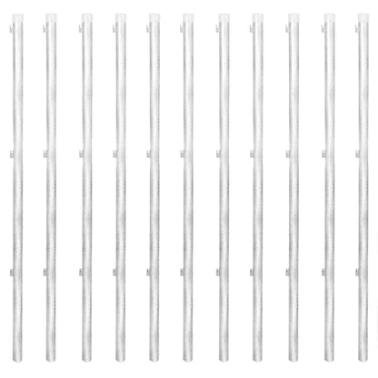 Maschendrahtzaun mit Pfosten Stahl Verzinkt 25x0,8 m Silbern