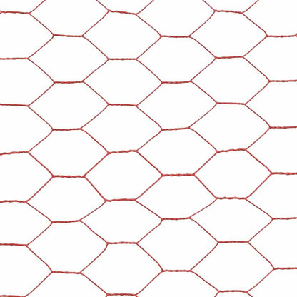 Drahtzaun Stahl mit PVC-Beschichtung 25x1 m Rot