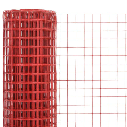 Drahtzaun Stahl mit PVC-Beschichtung 25x0,5 m Rot