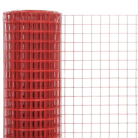 Drahtzaun Stahl mit PVC-Beschichtung 25x0,5 m Rot