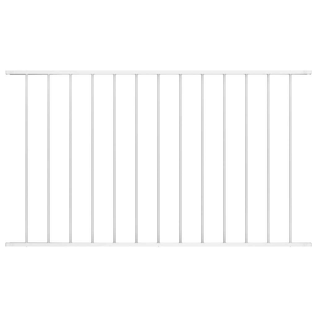 Zaunelement Pulverbeschichteter Stahl 1,63x0,75 m Weiß