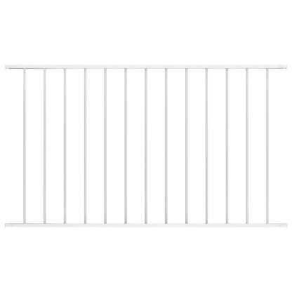 Zaunelement Pulverbeschichteter Stahl 1,63x0,75 m Weiß