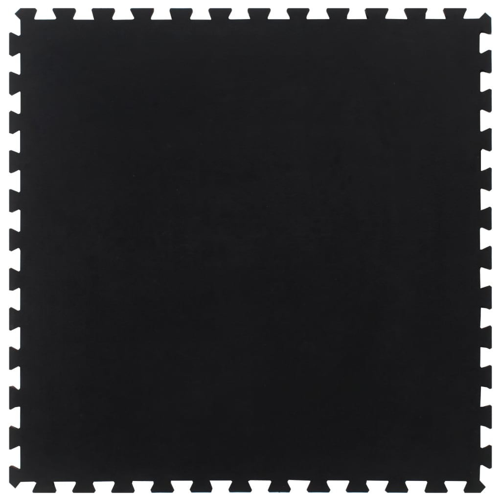 Gummi-Bodenfliese Schwarz 12 mm 100x100 cm