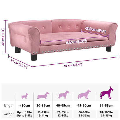 Hundebett Rosa 95x55x30 cm Samt