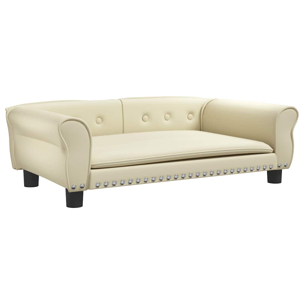Hundebett Creme 95x55x30 cm Kunstleder