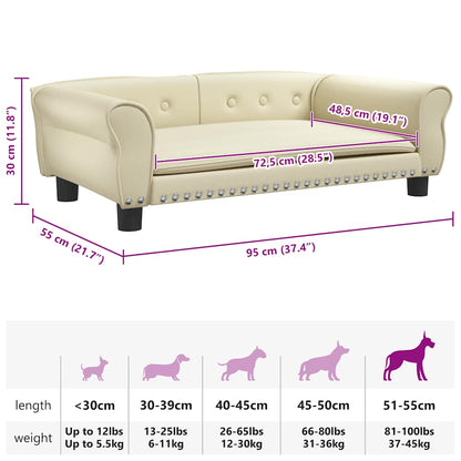 Hundebett Creme 95x55x30 cm Kunstleder