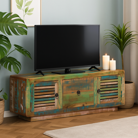 TV-Schrank 110x30x40 cm Altholz Massiv