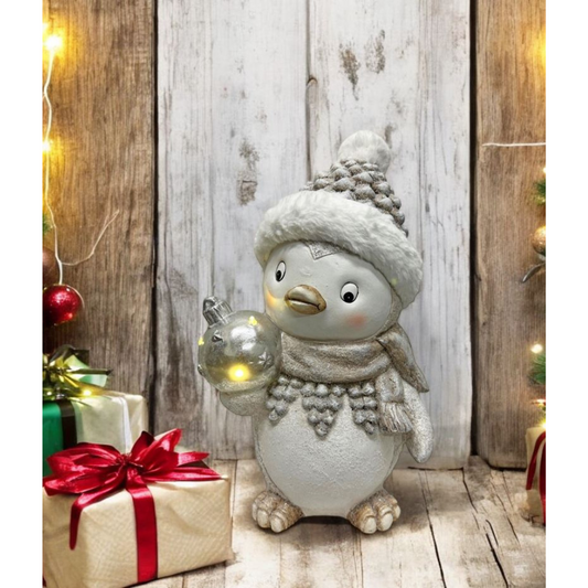 LED Deko Pinguin mit 3 LED 43.5cm