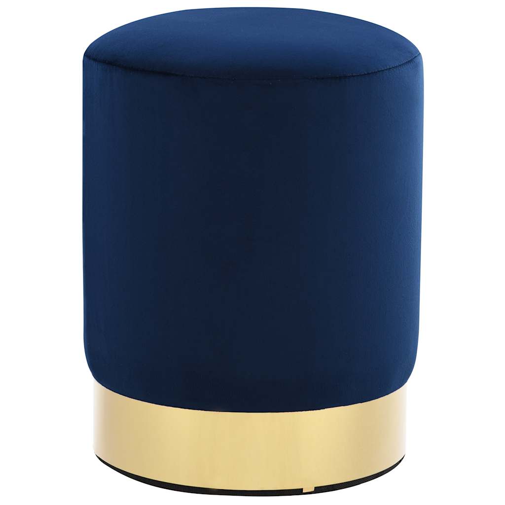 Hocker Blau und Golden Samt 28 x 36 cm